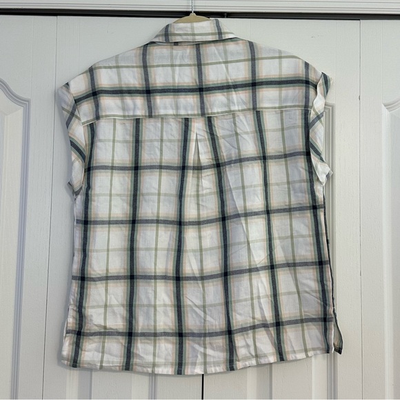 KUT FROM THE KLOTH Mickey Cuff Sleeve Button Down Shirt - Mint/Navy ONLY - Small - Picture 2 of 9